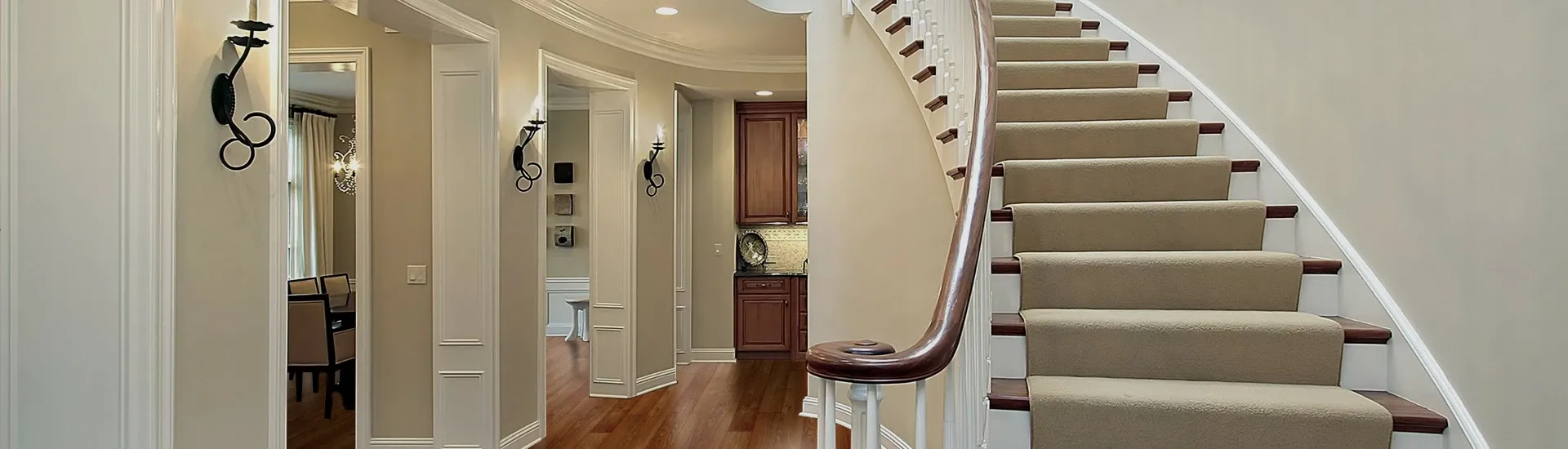 Hallway and staircase freshly painted